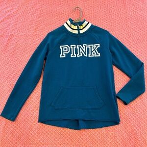 NEW PINK Victoria's Secret Pullover Jacket Quarter Zip with Kangaroo Pocket!